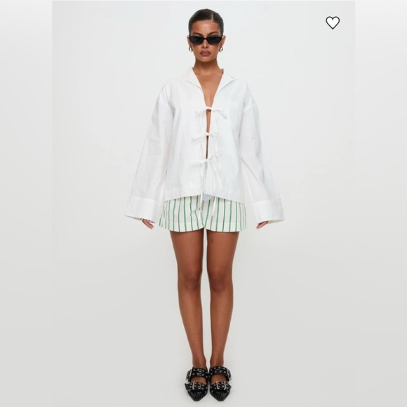 Princess Polly Spiri White Tie-Front Blouse - Picture 3 of 16